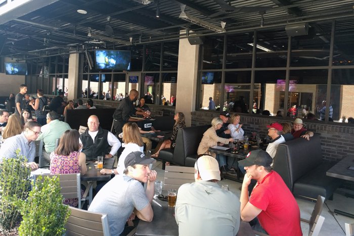 The weather is perfect this spring for outdoor dining on the Yard House's large patio.