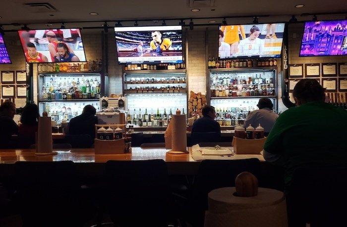 bar at local q barbecue in marietta roamilicious